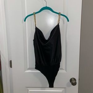 cowl neck chain bodysuit